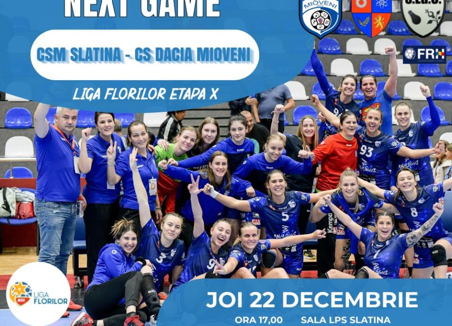 Handbalistele de la Dacia Mioveni, deplasare la Slatina