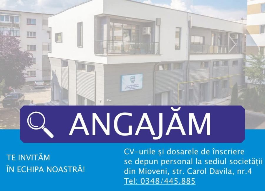 Servicii Edilitare pentru Comunitate Mioveni ANGAJEAZĂ