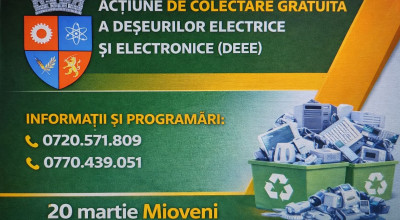 La Mioveni va fi organizată o campanie de colectare gratuită a deșeurilor electrice și electronice!