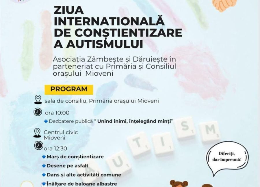 La Mioveni va fi marcată Ziua Internațională de Conștientizare a Autismului