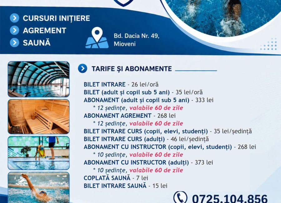 Vești excelente pentru iubitorii de înot din Mioveni