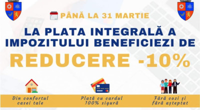 Reduceri pentru plata integrală a impozitelor și taxelor locale la Mioveni