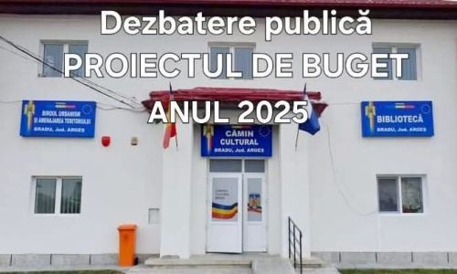 În comuna Bradu va avea loc dezbaterea publică privind bugetul pe anul 2025