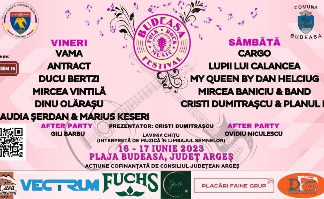 Festival de muzică folk şi rock la Budeasa! Cargo, Vama,  Ducu Bertzi, Antract...