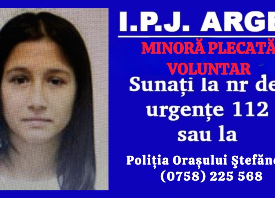 ALERTĂ în Argeș! O MINORĂ a FUGIT de acasă