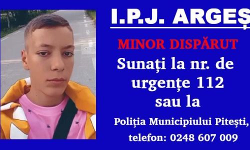 ALERTĂ! Un minor din Argeș a DISPĂRUT de acasă