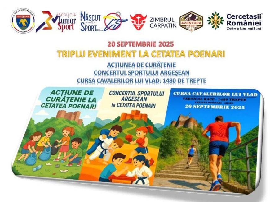 Cetatea Poienari devine, pe 20 septembrie 2025, capitala sportului și a energiei!
