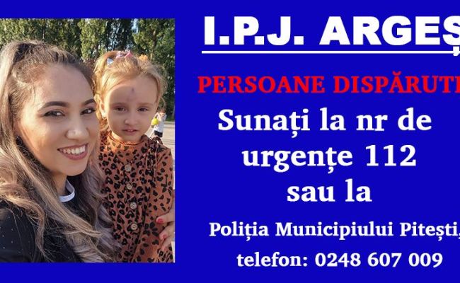 ALERTĂ în Argeș! Mamă și fiică, DISPĂRUTE