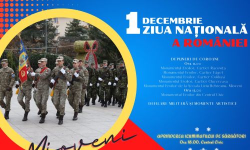Centrul Cultural Mioveni, evenimente prilejuite de Ziua Naţională a României