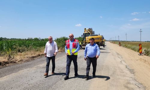 Președintele Ion Mînzînă a verificat stadiul lucrărilor pe DJ659