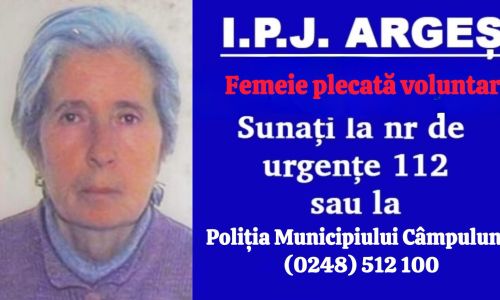 ALERTĂ în Argeș! Femeie GRAV bolnavă a fugit de acasă!