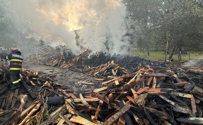 Incendiu URIAȘ într-o GOSPODĂRIE din Argeș!