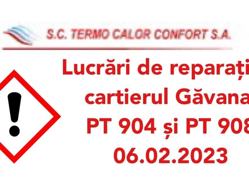Lucrări de reparații la de rețeaua de alimentare cu energie termică în cartierul Găvana