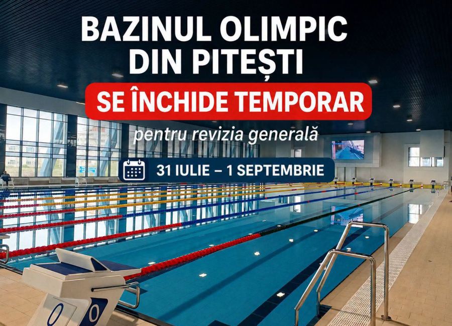 Bazinul Olimpic din Pitești va fi închis timp de o lună!