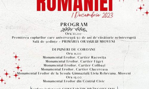 La Mioveni, evenimente deosebite de Ziua Națională