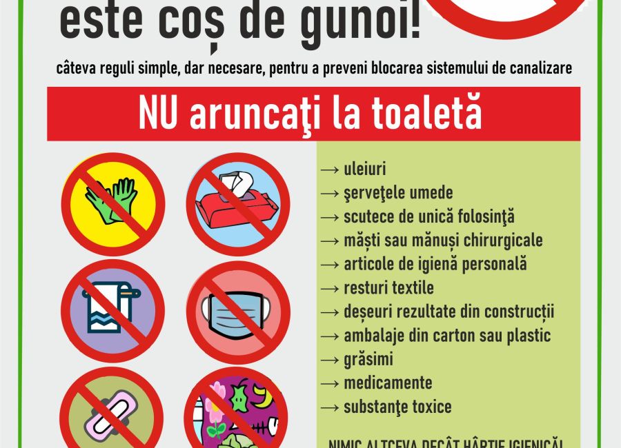 Canalizarea NU este coș de gunoi!