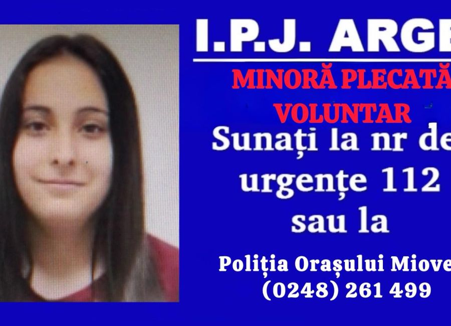 S-a dat ALARMA la Mioveni! O fată de 17 ani este de negăsit!
