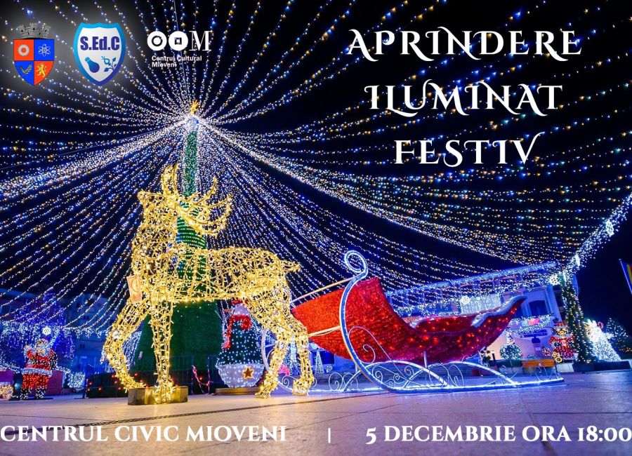LA Mioveni, luminile de Sărbători se aprind în Ajun de Moș Nicolae