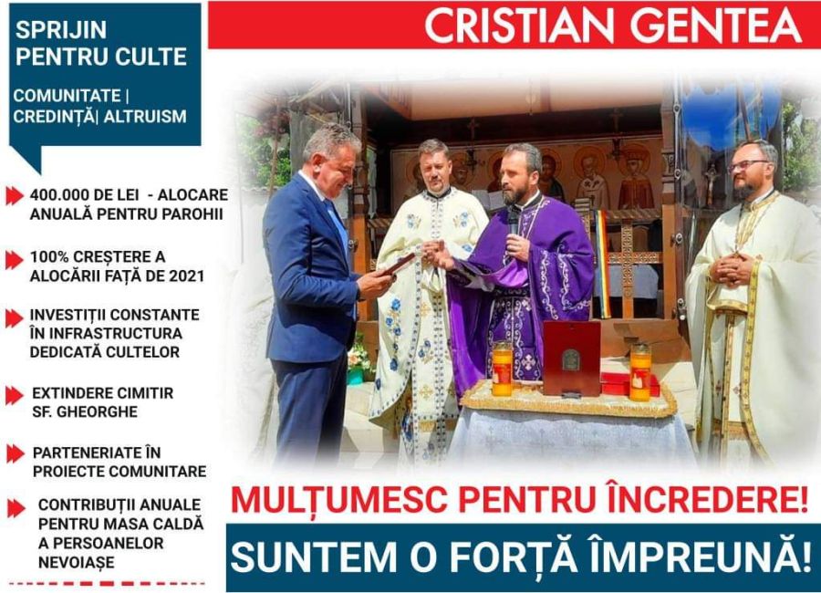 Primarul Gentea, sprijin pentru lăcașurile de cult din Pitești