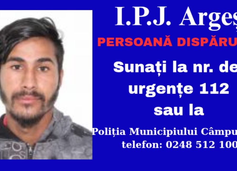 ALERTĂ în Argeș! Un tânăr de 25 de ani a DISPĂRUT