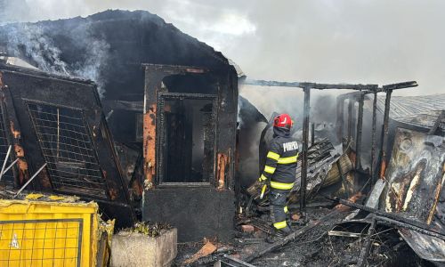 Incendiu la o HALĂ din Argeş! Forţe impresionante de intervenţie!