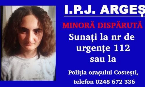 ACUM! O minoră a DISPĂRUT din Argeș
