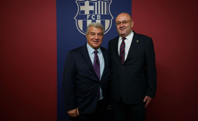 Ion Mînzînă, întâlnire cu președintele FC Barcelona, Joan Laporta!