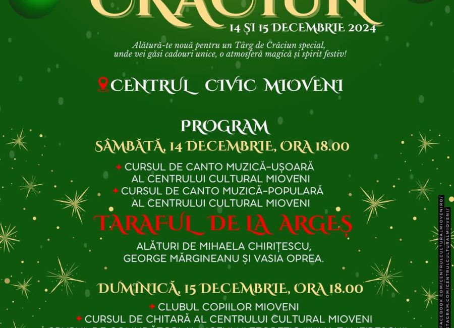 La Mioveni va avea loc o nouă ediție a Târgului de Crăciun