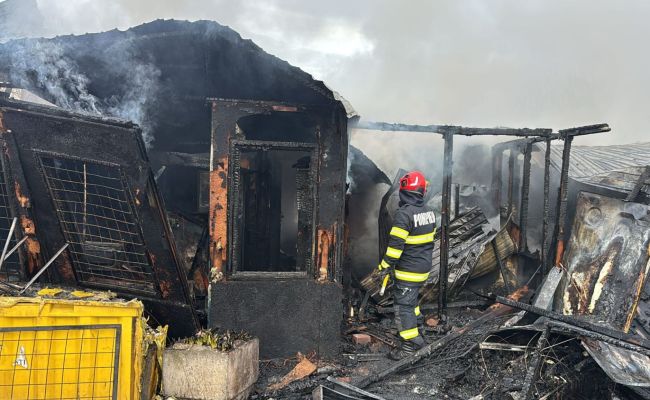 Incendiu la o HALĂ din Argeş! Forţe impresionante de intervenţie!