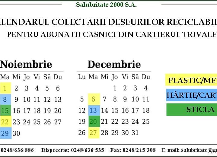 Mâine, Salubritate 2000 S.A. colectează deșeurile din HÂRTIE/CARTON, de la abonații casnici din cartierul Trivale!