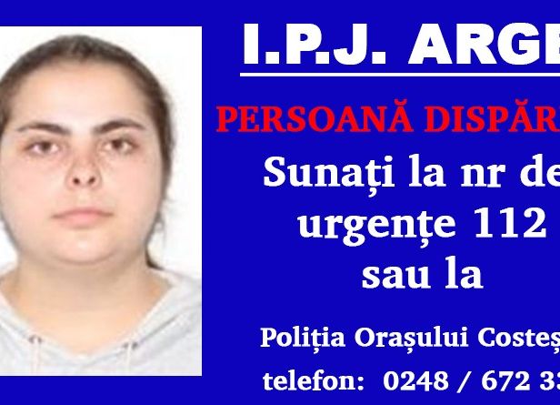 Alertă în Argeș! A DISPĂRUT o tânără în vârstă de 19 ani