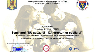 Mâine va avea loc seminarul cu tema 'NU abuzului – DA drepturilor copilului'