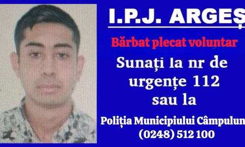 ALERTĂ în Argeș! Un tânăr de 19 ani a dispărut!