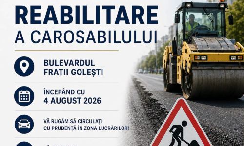 Lucrări de reabilitare pe Bulevardul Frații Golești din Pitești!