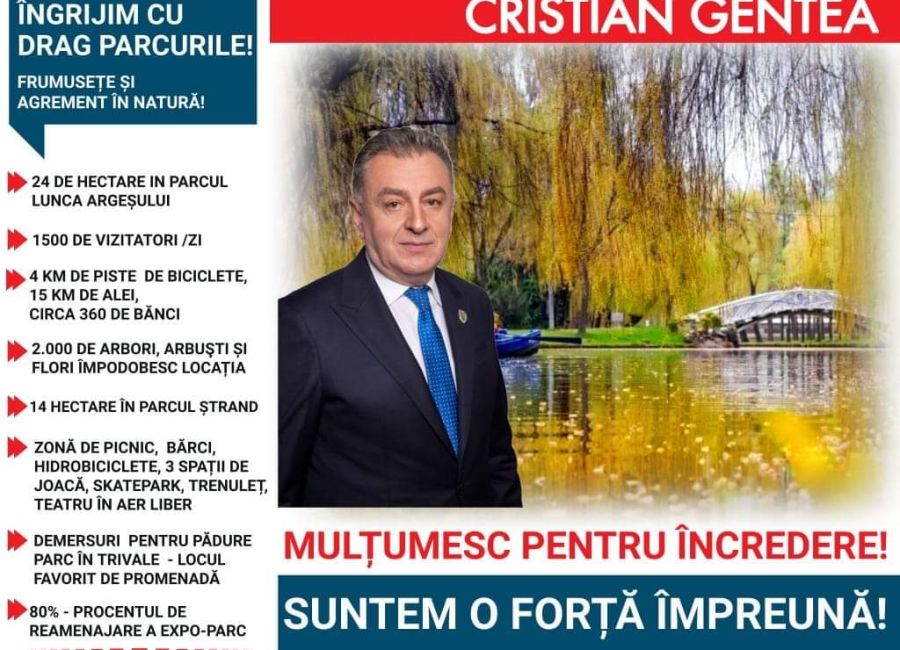 Parcurile din Pitești sunt adevărate bijuterii
