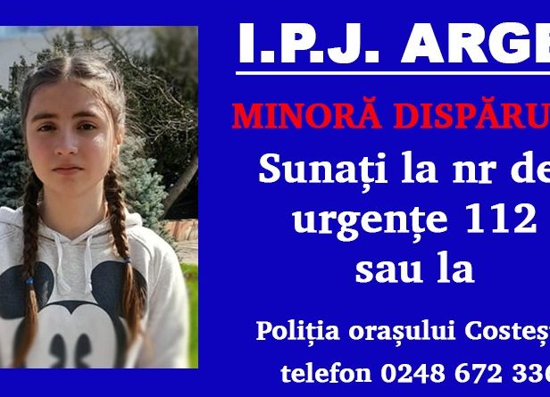 Alertă în Argeș! O copilă de 12 ani este căutată de Poliție