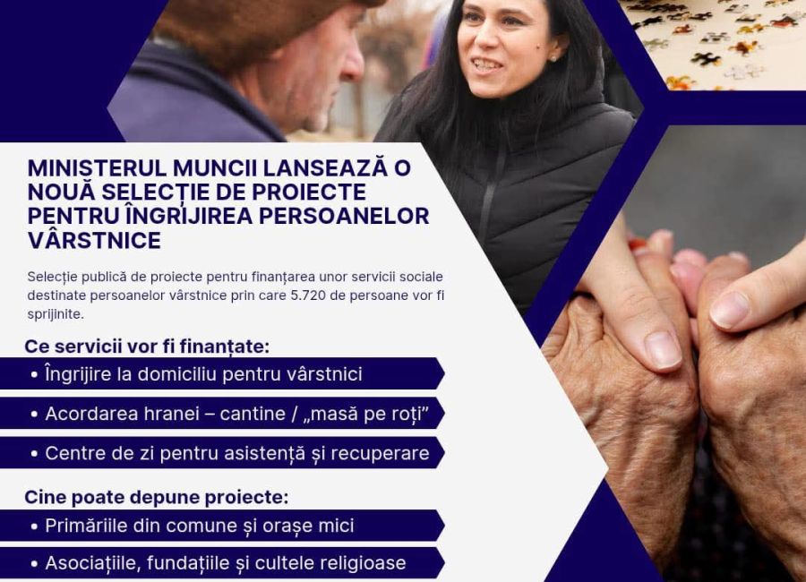 Ministerul Muncii, proiecte pentru îngrijirea persoanelor vârstnice!