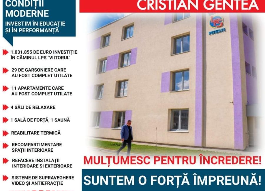 Primarul Gentea, investiții uriașe în educație