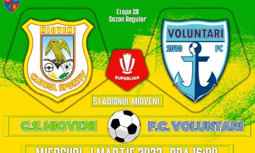 Doamnele și domnișoarele au acces gratuit la meciul Mioveni - FC Voluntari