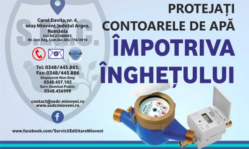 Protejați contoarele în sezonul rece