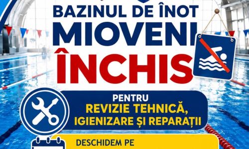 Bazinul de Înot Mioveni se redeschide la 1 septembrie