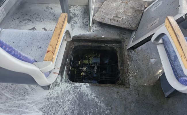 Un tren a luat FOC în Gara Golești!