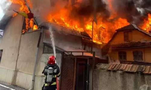 ACUM! Incendiu puternic în Argeș!