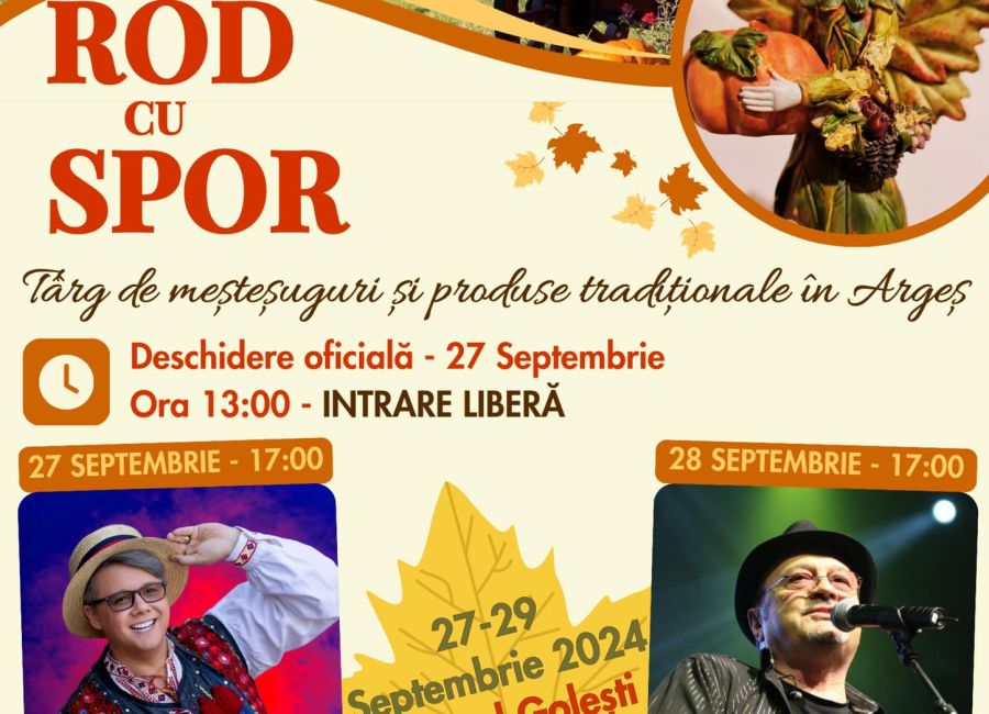 Consiliul Județean Argeș organizează Târgul de meșteșuguri și produse tradiționale ROD CU SPOR, ediția a III-a!