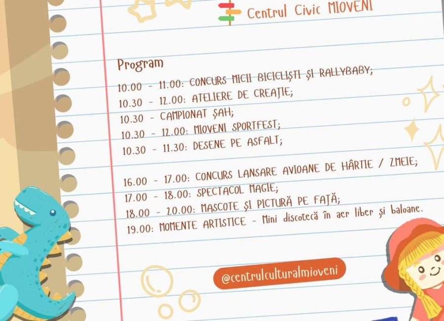 Centrul Cultural Mioveni, evenimente de Ziua Copilului