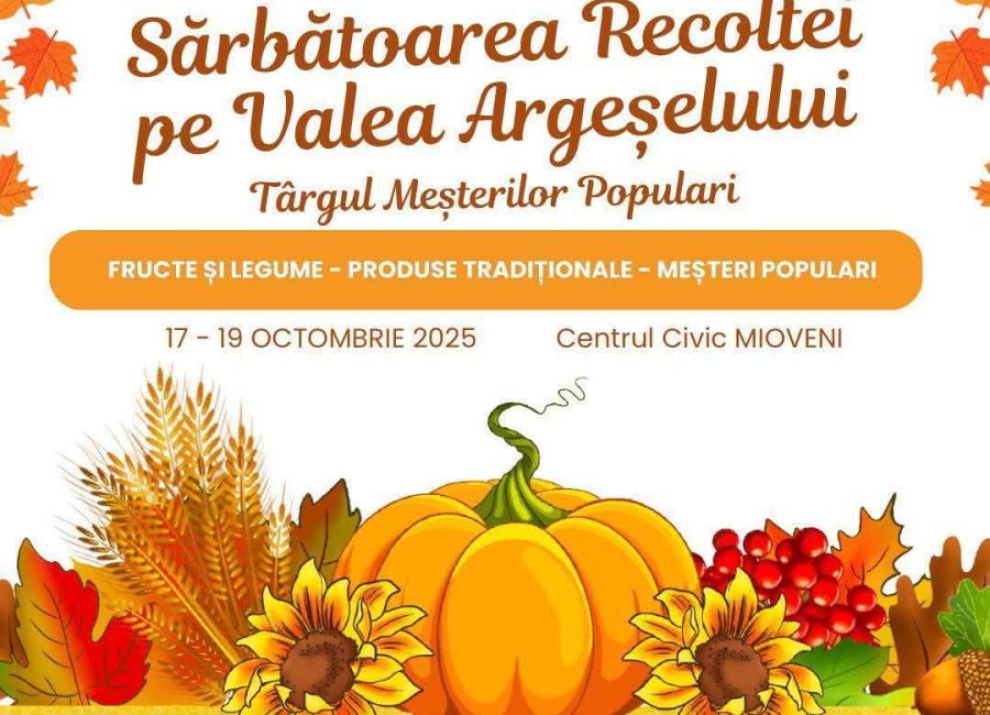 La Mioveni va fi organizată o nouă ediție a evenimentului "Sărbătoarea Recoltei pe Valea Argeșelului"