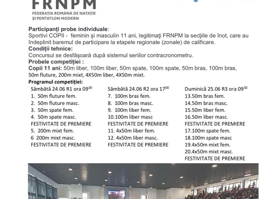 Bazinul Olimpic din Piteşti, gazda unei competiţii naţionale