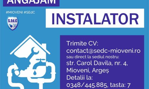 Servicii Edilitare pentru Comunitate Mioveni ANGAJEAZĂ!