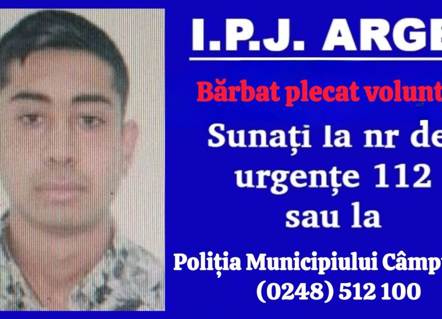 ALERTĂ în Argeș! Un tânăr de 19 ani a dispărut!