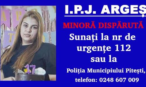 O MINORĂ din Pitești a dispărut de acasă